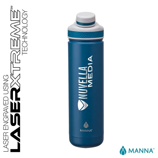 3.62" x 11.25" x 3" Manna™ 26 ounce powder-coated steel double-wall... from ASI 67866 Logomark/Valumark