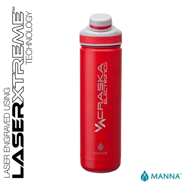 3.62" x 11.25" x 3" Manna™ 26 ounce powder-coated steel double-wall... from ASI 67866 Logomark/Valumark