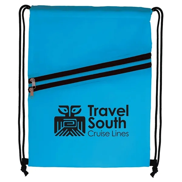 Neon Multi-Zippered Drawstring Backpack... from ASI 40480 Koozie Group