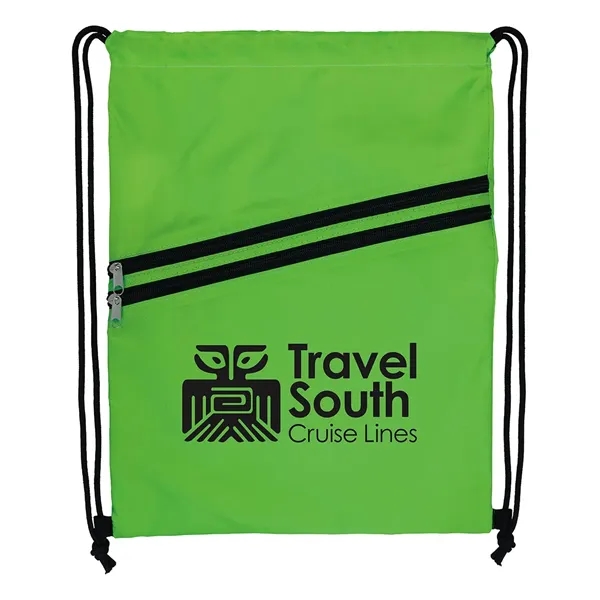 Neon Multi-Zippered Drawstring Backpack... from ASI 40480 Koozie Group