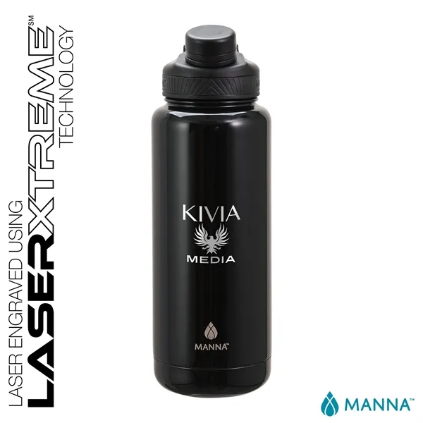3.81" x 11.25" x 3.81" Manna™ 40-ounce double wall stainless steel... from ASI 67866 Logomark/Valumark