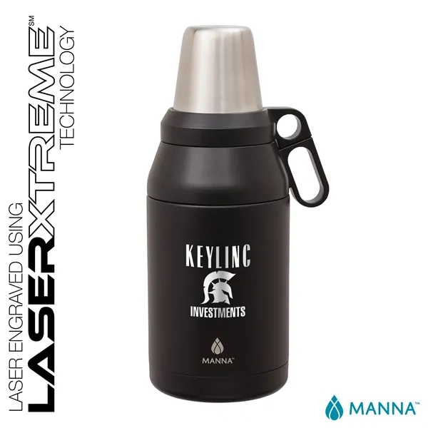 5" x 13.69" x 5" Manna™ double-wall stainless steel 64-ounce growler... from ASI 67866 Logomark/Valumark