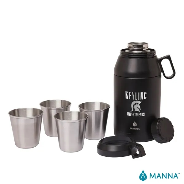 5" x 13.69" x 5" Manna™ double-wall stainless steel 64-ounce growler... from ASI 67866 Logomark/Valumark