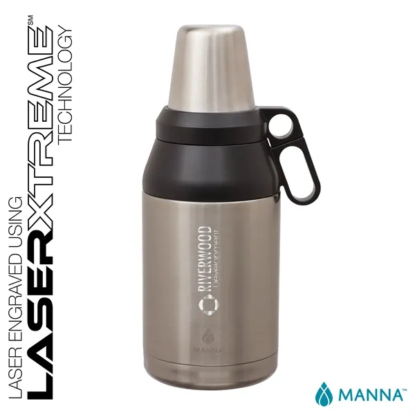 5" x 13.69" x 5" Manna™ double-wall stainless steel 64-ounce growler... from ASI 67866 Logomark/Valumark