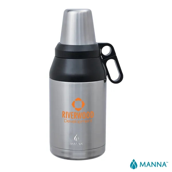 5" x 13.69" x 5" Manna™ double-wall stainless steel 64-ounce growler... from ASI 67866 Logomark/Valumark