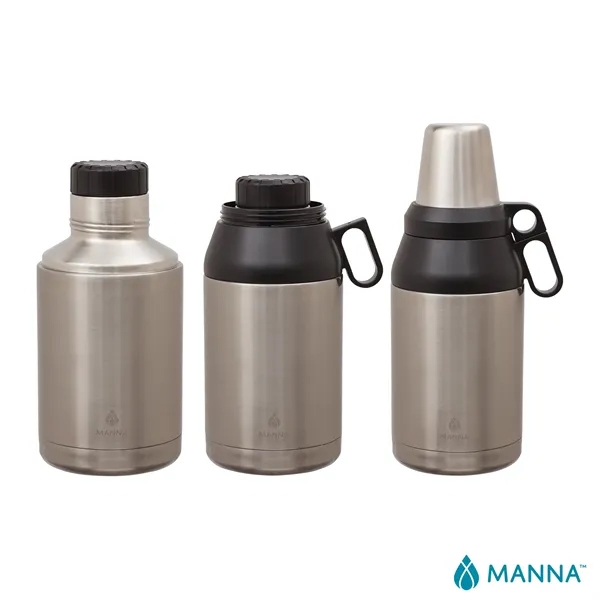 5" x 13.69" x 5" Manna™ double-wall stainless steel 64-ounce growler... from ASI 67866 Logomark/Valumark