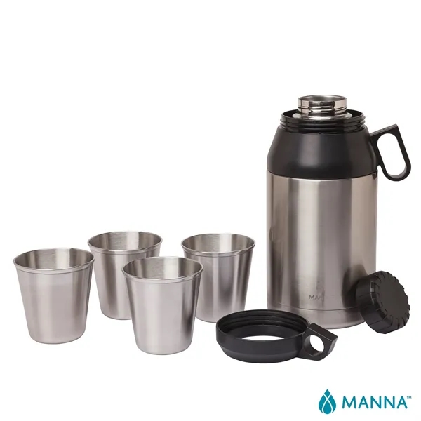 5" x 13.69" x 5" Manna™ double-wall stainless steel 64-ounce growler... from ASI 67866 Logomark/Valumark