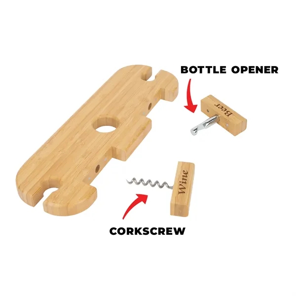 Temecula 3-Piece Bamboo Wine Caddy... from ASI 67866 Logomark/Valumark