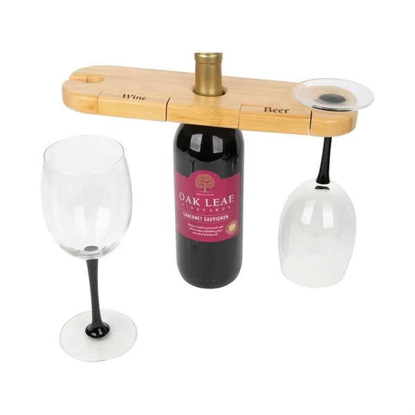 Temecula 3-Piece Bamboo Wine Caddy... from ASI 67866 Logomark/Valumark