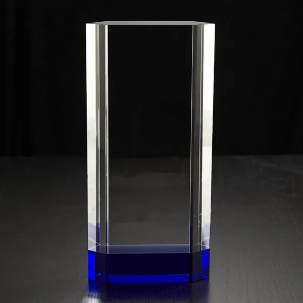 9.88" x 4.75" x 1.5" optically perfect award with vivid color... from ASI 68507 The Magnet Group / Benchmark Crystal & Clocks