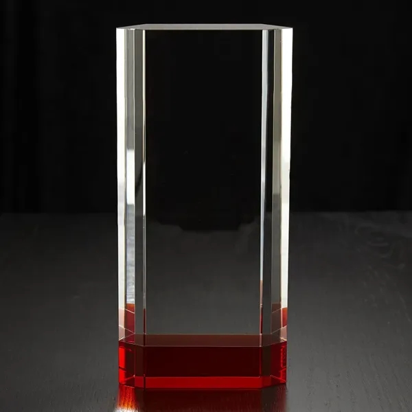9.88" x 4.75" x 1.5" optically perfect award with vivid color... from ASI 68507 The Magnet Group / Benchmark Crystal & Clocks