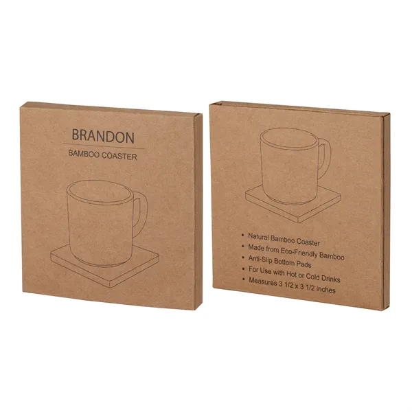 Brandon Single Bamboo Coaster... from ASI 67866 Logomark/Valumark