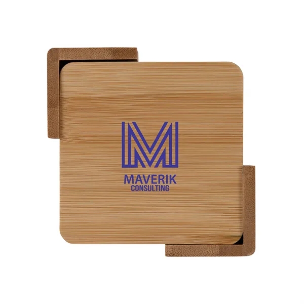 Brandon IV 4-Piece Bamboo Coaster Set... from ASI 67866 Logomark/Valumark