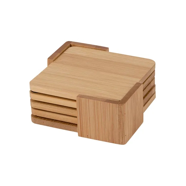 Brandon IV 4-Piece Bamboo Coaster Set... from ASI 67866 Logomark/Valumark
