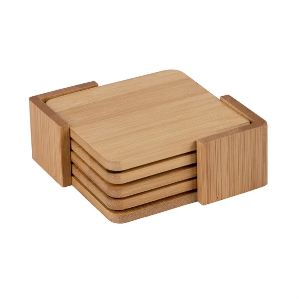 Brandon IV 4-Piece Bamboo Coaster Set... from ASI 67866 Logomark/Valumark