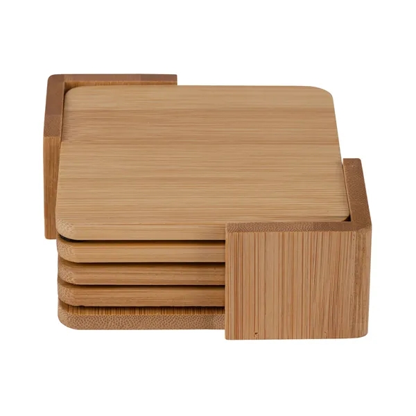 Brandon IV 4-Piece Bamboo Coaster Set... from ASI 67866 Logomark/Valumark