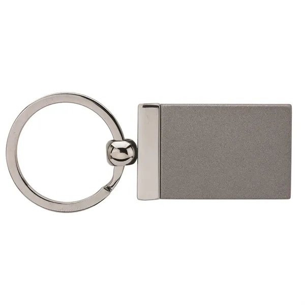 0.38" x 3.25" x 1.38" Gemma rectangular metal keyring with two-tone... from ASI 67866 Logomark/Valumark / Valumark™