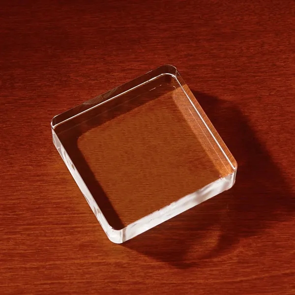 Crystal paperweight with square shape and customization.... from ASI 68507 The Magnet Group / Benchmark Crystal & Clocks