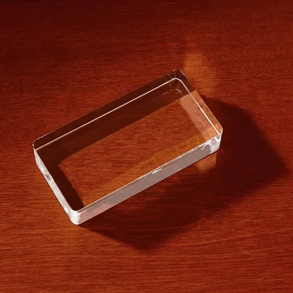 Crystal paperweight with rectangular shape and customization.... from ASI 68507 The Magnet Group / Benchmark Crystal & Clocks