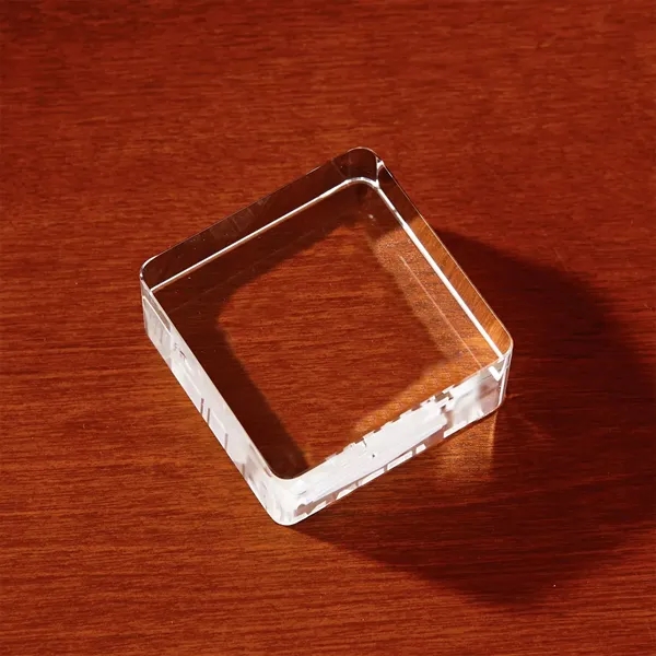 Crystal paperweight with square shape and customization.... from ASI 68507 The Magnet Group / Benchmark Crystal & Clocks