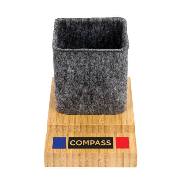 Renton Recycled Felt and Bamboo Pen/Device/Card Holder... from ASI 67866 Logomark/Valumark