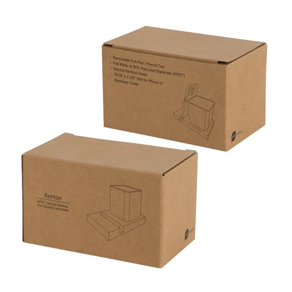 Renton Recycled Felt and Bamboo Pen/Device/Card Holder... from ASI 67866 Logomark/Valumark