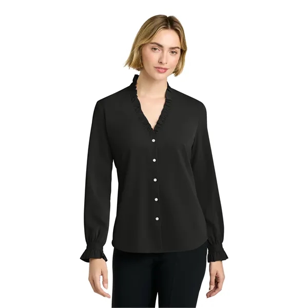 Brooks Brothers Women's Long Sleeve Ruffle Collar Blouse... from ASI 84863 SanMar