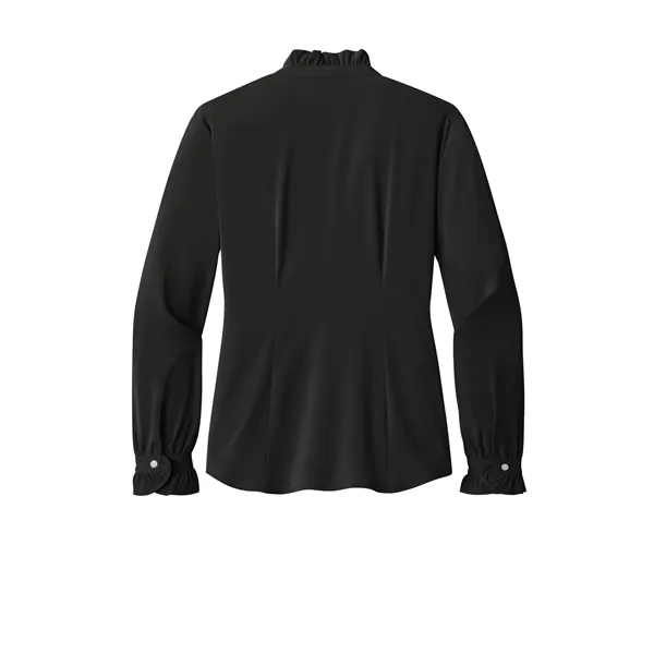 Brooks Brothers Women's Long Sleeve Ruffle Collar Blouse... from ASI 84863 SanMar