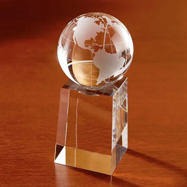 5" x 2" x 2" optically perfect crystal award with rotating... from ASI 68507 The Magnet Group / Benchmark Crystal & Clocks