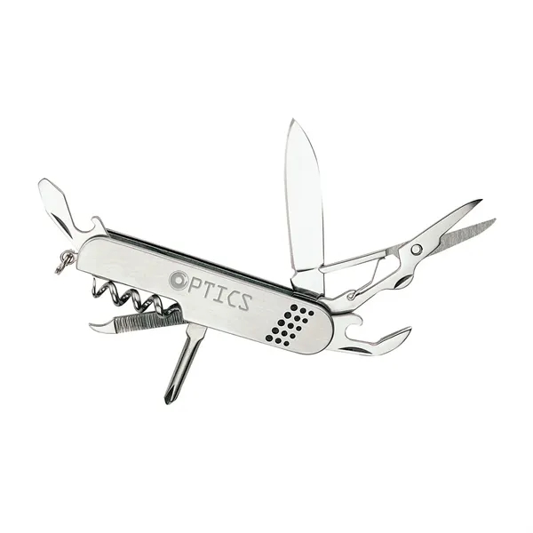 0.5" x 3" x 0.62" stainless steel pocketknife with 10 functions.... from ASI 67866 Logomark/Valumark