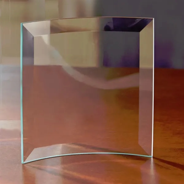5" x 5" x 0.25" clear glass award with hint of... from ASI 68507 The Magnet Group / Benchmark Crystal & Clocks