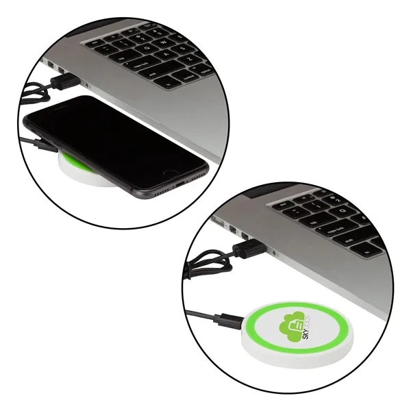 2.75" x 0.38" x 2.75" Boreus wireless charging pad with 20"... from ASI 67866 Logomark/Valumark