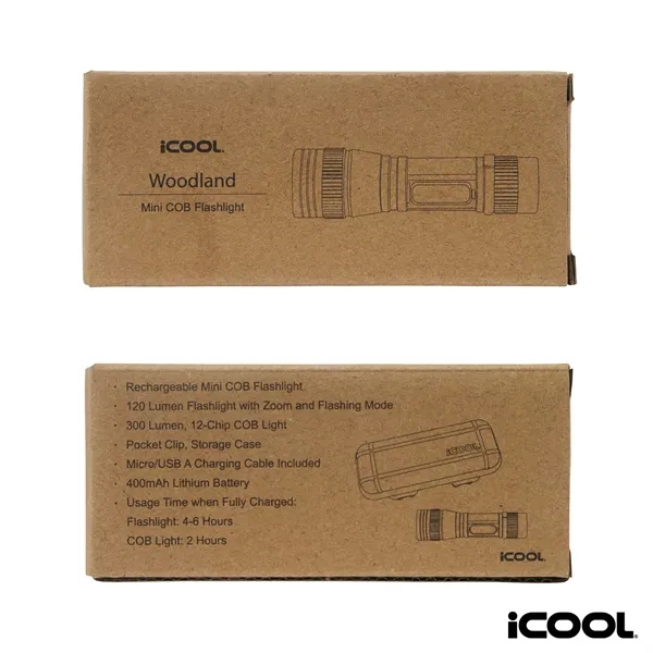 iCOOL® Woodland Mini Rechargeable Tactical Flashlight... from ASI 67866 Logomark/Valumark
