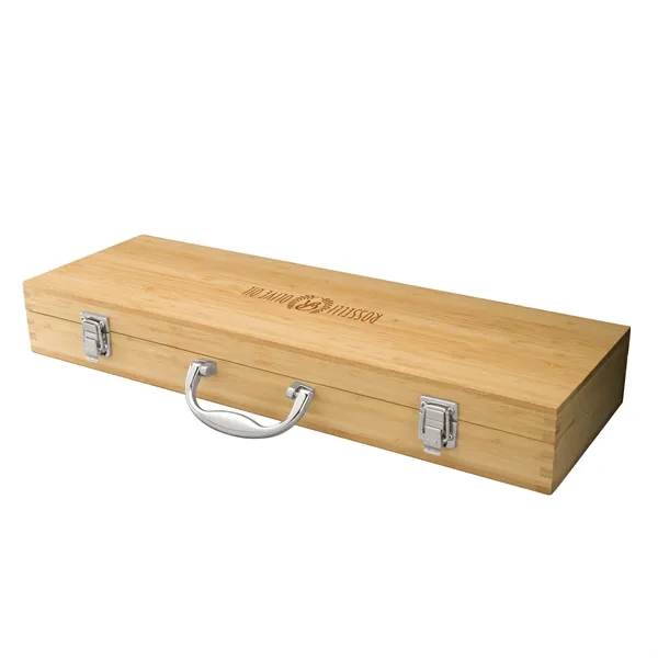 Cleveland 5 Piece Bamboo BBQ Set... from ASI 67866 Logomark/Valumark