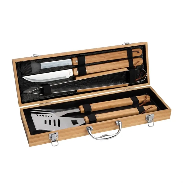 Cleveland 5 Piece Bamboo BBQ Set... from ASI 67866 Logomark/Valumark