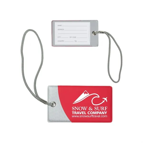 Luggage tag featuring an attached polypropylene strap, ID pocket on back... from ASI 68507 The Magnet Group / Perfect Line