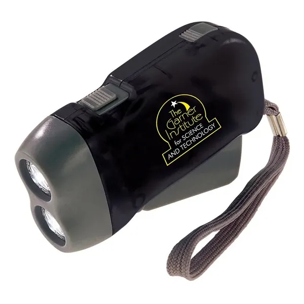 Emergency flashlight with wrist strap and hand crank and battery power... from ASI 68507 The Magnet Group / Innovations by Magnet™