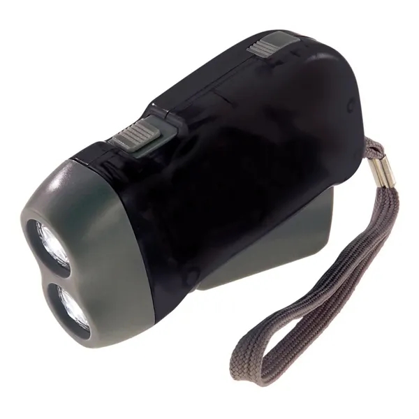 Emergency flashlight with wrist strap and hand crank and battery power... from ASI 68507 The Magnet Group / Innovations by Magnet™