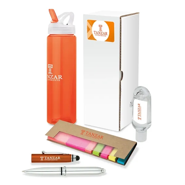 4-piece welcome gift set with 25 oz. bottle, 1 oz. hand... from ASI 67866 Logomark/Valumark