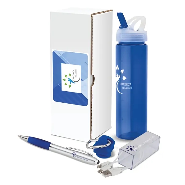 3-piece gift set that includes a 25 oz. PET water bottle,... from ASI 67866 Logomark/Valumark