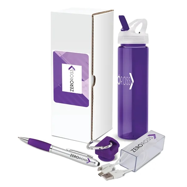 3-piece gift set that includes a 25 oz. PET water bottle,... from ASI 67866 Logomark/Valumark