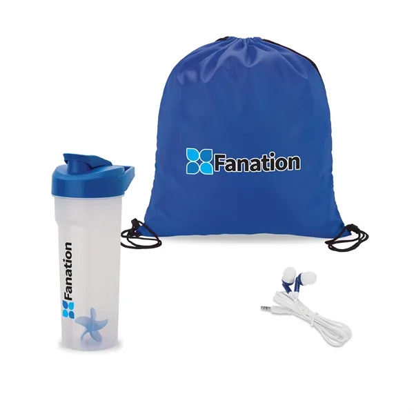 3-piece fitness gift set with 28 oz. shaker cup with mixing... from ASI 67866 Logomark/Valumark