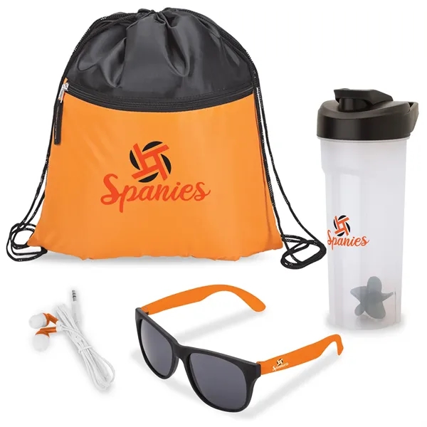 Four-piece gift set with 28 oz. PP shaker cup, UV400 sunglasses,... from ASI 67866 Logomark/Valumark