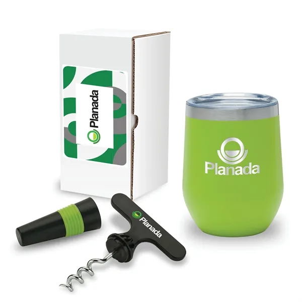 Delight two-piece gift set with 12-ounce stainless steel wine cup and... from ASI 67866 Logomark/Valumark