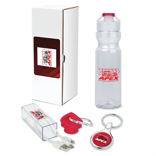 Gift set with 16-ounce double-wall tumbler, 3-in-1 charging cable with case... from ASI 67866 Logomark/Valumark