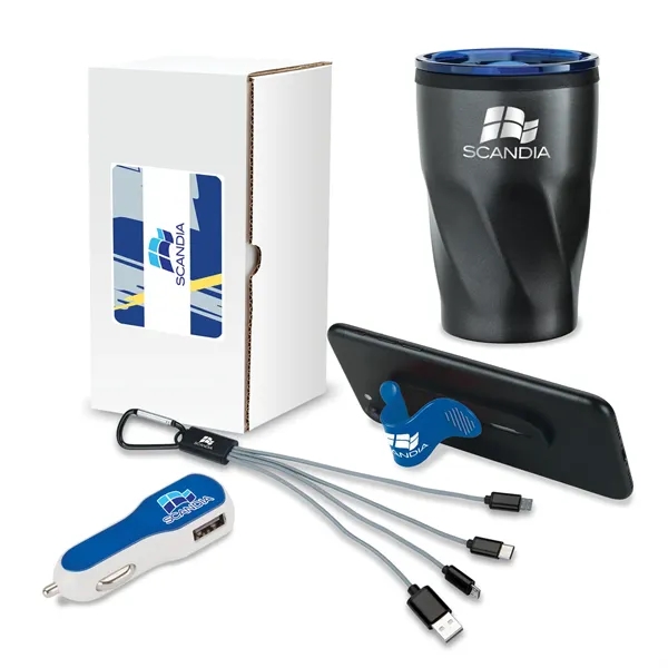 Celebration gift set with 12 oz. double wall, stainless steel tumbler... from ASI 67866 Logomark/Valumark