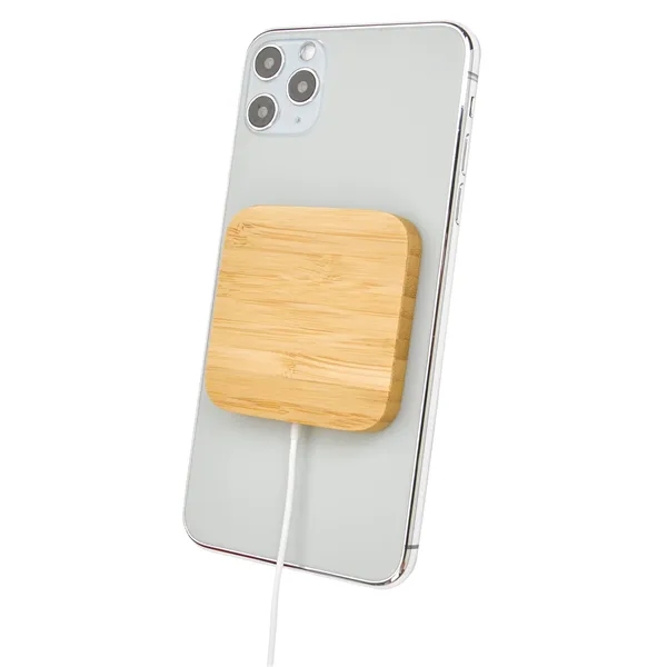 Bamboo Magnet-Hold 15W Wireless Charger... from ASI 40480 Koozie Group