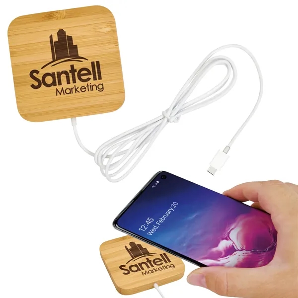 Bamboo Magnet-Hold 15W Wireless Charger... from ASI 40480 Koozie Group