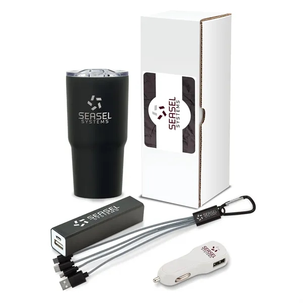 Systems 4-piece technology set with 20 oz. tumbler, mobile power bank,... from ASI 67866 Logomark/Valumark