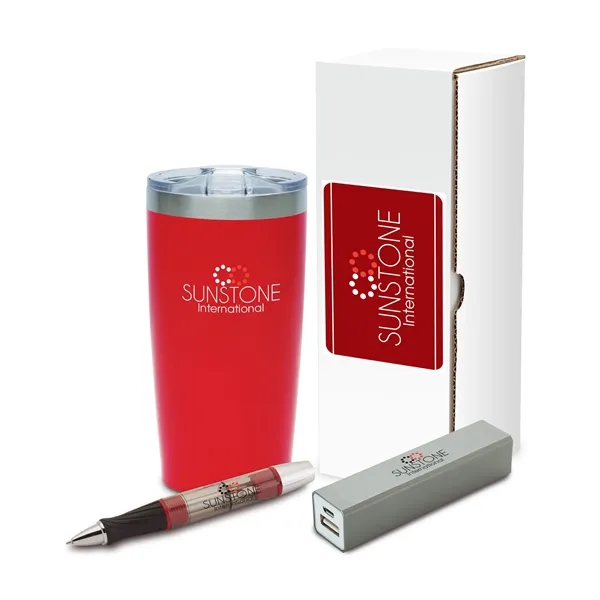 3-piece safety gift set featuring a 20 oz. stainless steel tumbler,... from ASI 67866 Logomark/Valumark